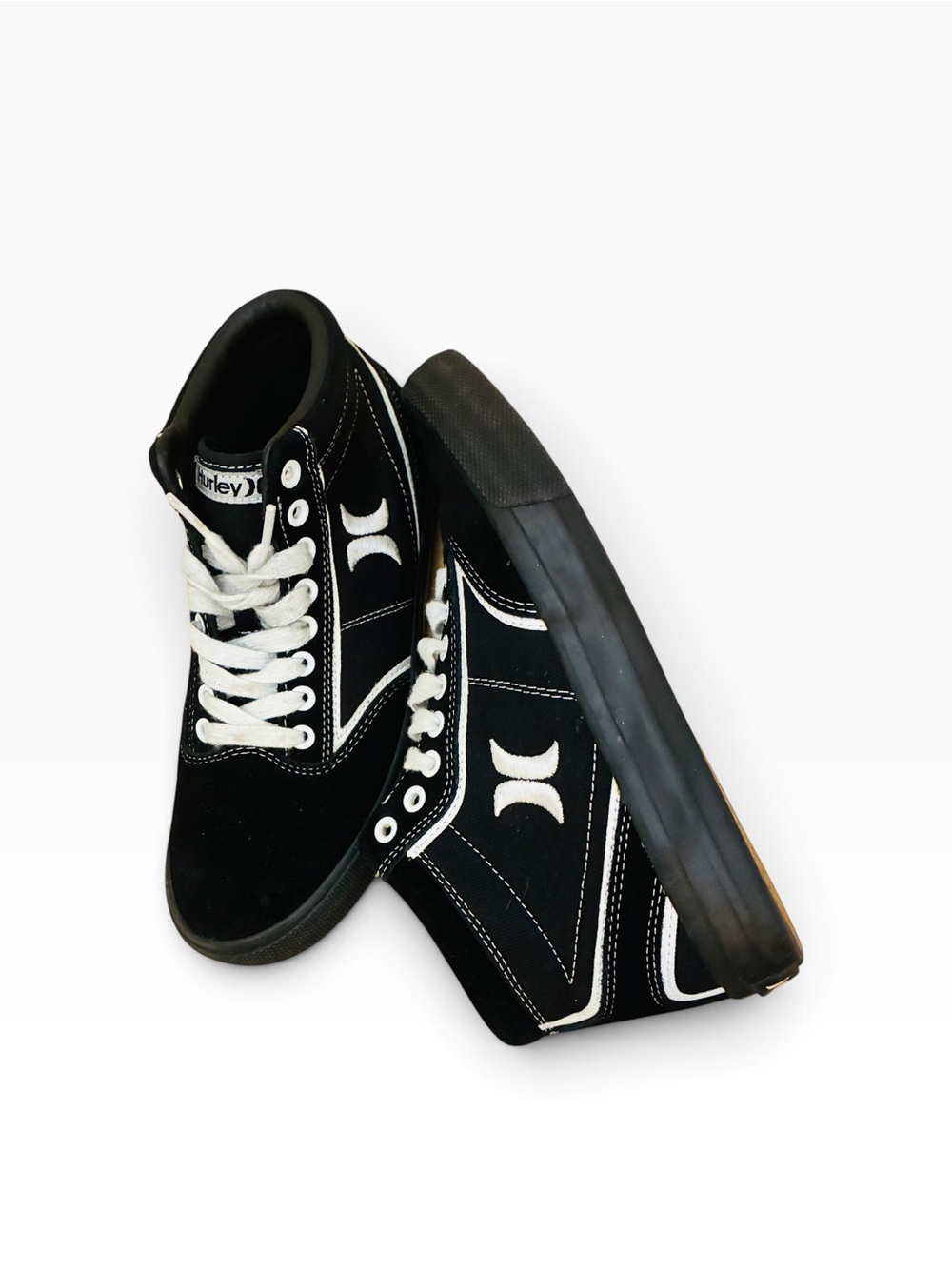 Hurley Black and White High-Top Sneakers